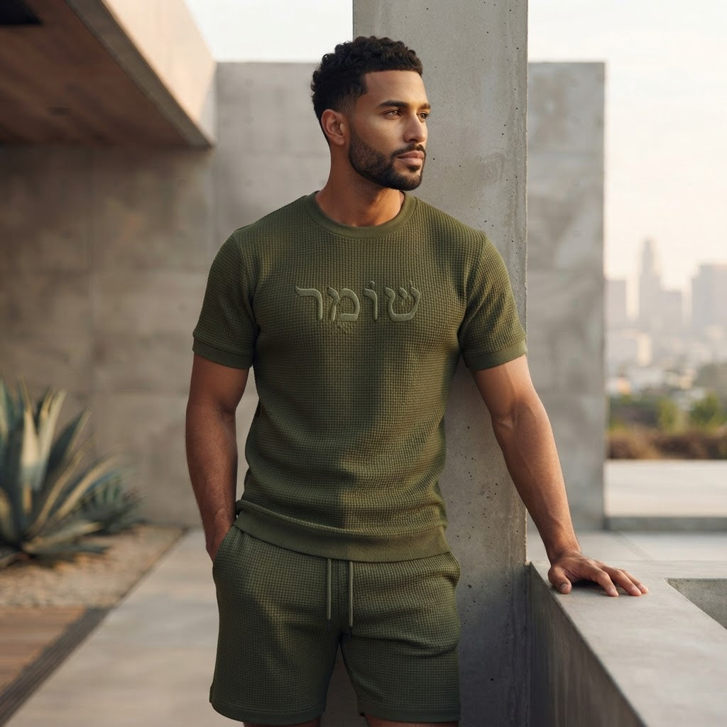 Protectors – Men’s Shomer Textured Shirt & Shorts Set
